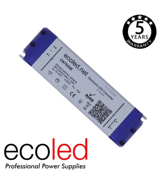 24V 75W Professional Power supply ECOLED IP20 - TÜV