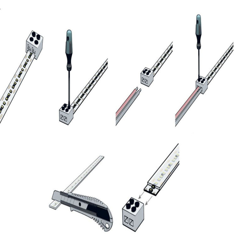 Screw-in connector for LED strips SMD - 10mm - IP20