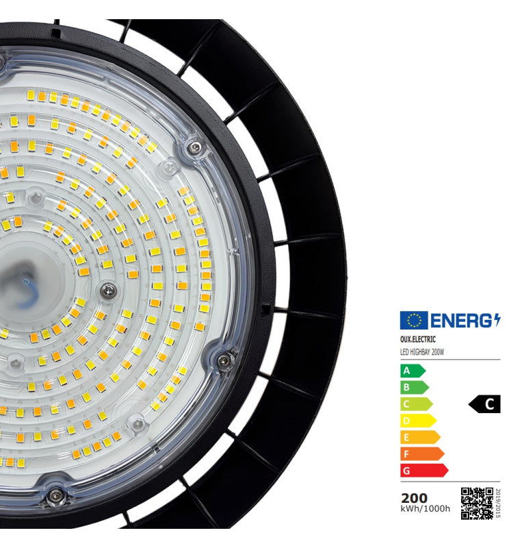 200W-160W-120W Power adjustable Dimmable Industrial LED UFO High Bay 3CCT
