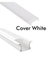 Recessed Aluminum Profile 2m in White or Black for LED Strip - Aluminium profile