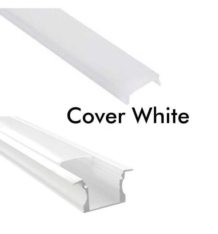 Recessed Aluminum Profile 2m in White or Black for LED Strip - Aluminium profile