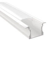 Recessed Aluminum Profile 2m in White or Black for LED Strip - Aluminium profile
