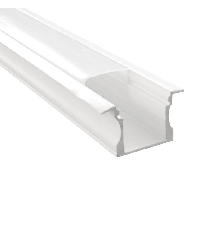 Recessed Aluminum Profile 2m in White or Black for LED Strip - Aluminium profile
