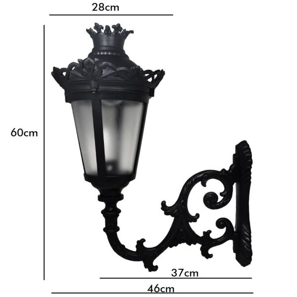 Outdoor QUEEN LED Wall Light in Lantern Shape with Arm - LED Wall lighting