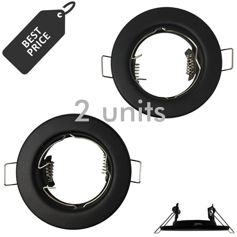 LED GU10 MR16 Bulb Holder in Black 2 Pack - GU10 LED Accessories