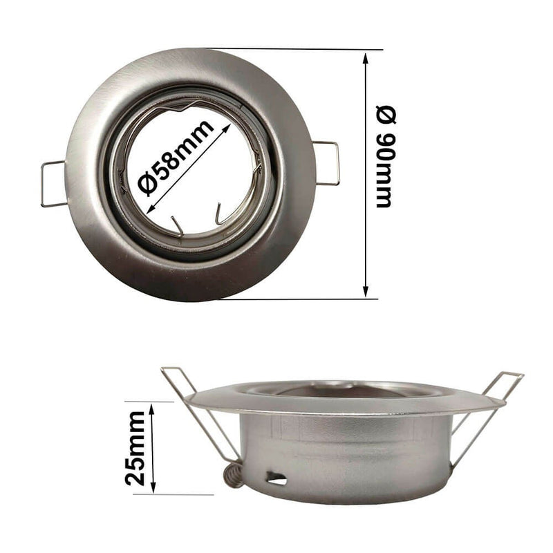 Recessed GU10 MR16 LED Bulb Holder Nickel - GU10 LED Accessories