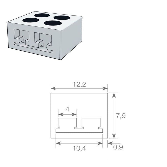 Screw-in connector for LED strips SMD 10mm - LED Strip Connector