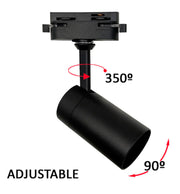 Single Circuit Track Spotlight in Black for GU10 LED Bulb - Track Lighting - Track Lighting