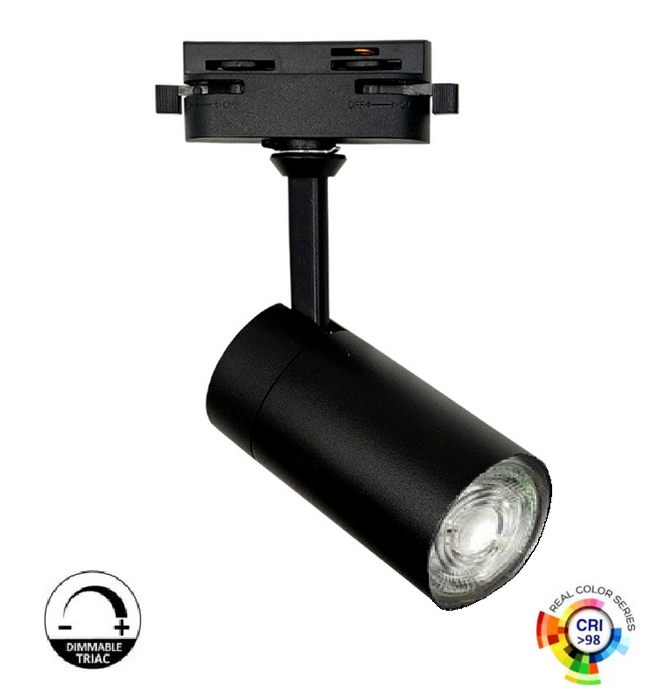 8W Single-phase Track Light with GU10 LED bulb - BLACK - TRIAC Dimmable