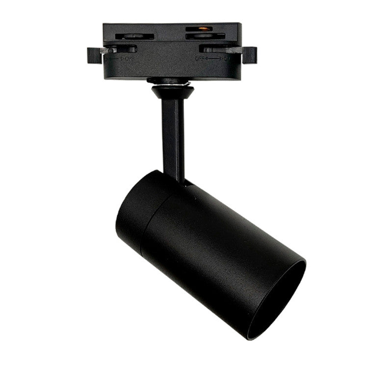 8W Dimmable Single Phase Track Light Black with GU10 LED Bulb - LED Tracking Light