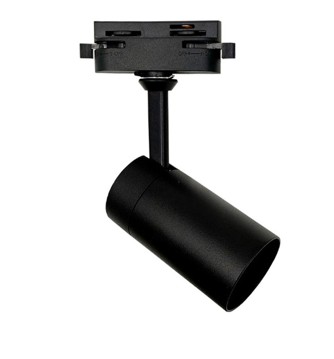 8W Single-phase Track Light with GU10 LED bulb - BLACK - TRIAC Dimmable