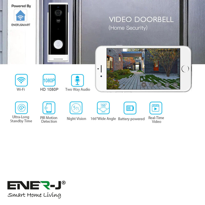 Smart WiFi Video Doorbell Camera with Plugin Chime - Home Alarm Systems - Non-lighting Products