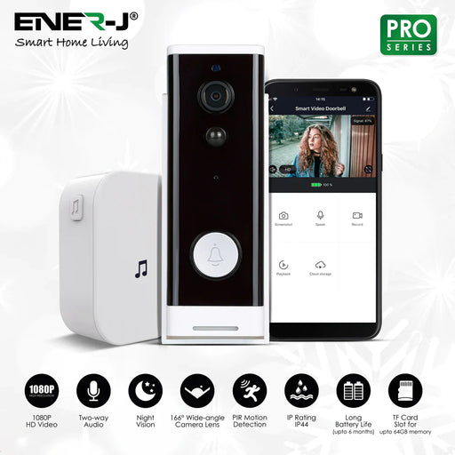 Smart WiFi Video Doorbell Camera with Plugin Chime - Home Alarm Systems - Non-lighting Products