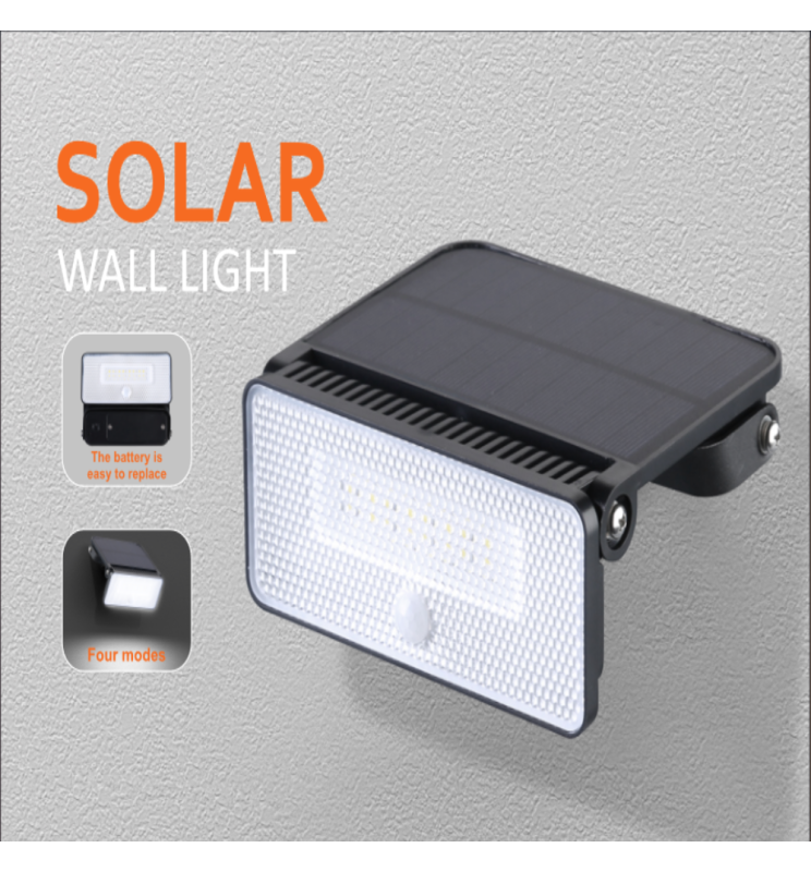 8W Solar LED Sconce with PIR Motion Sensor 4000K - Solar LED light