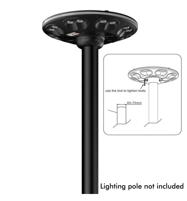 Solar LED Street & Garden Light with 4m Lamp Post Remote Control 4000K - Solar LED light
