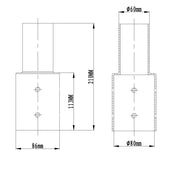 Street Light Pole Spigot Adapter 80mm to 60mm - Lighting Accessories - Accessories