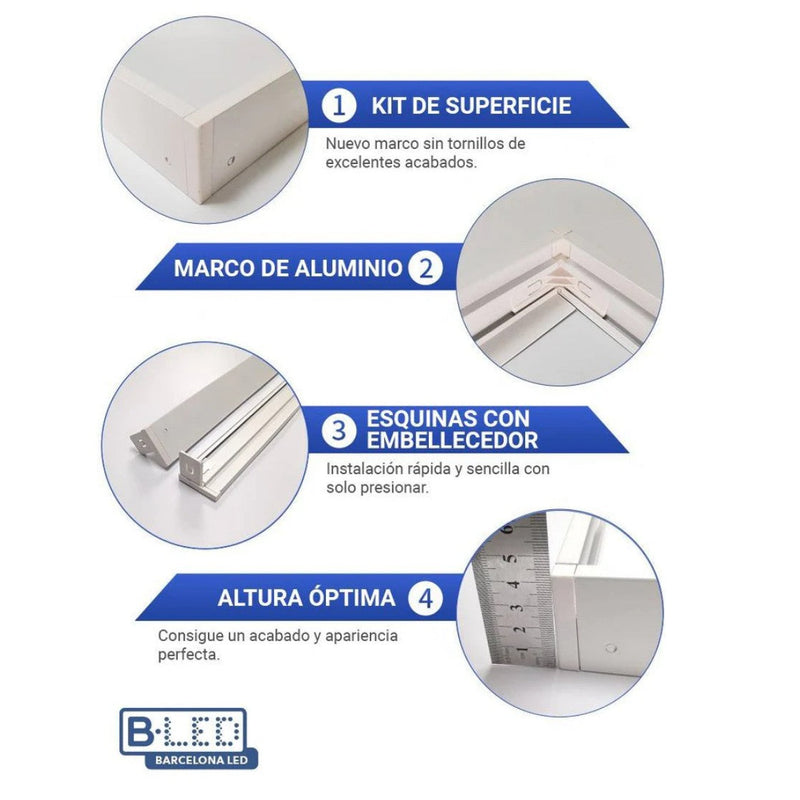 Surface Mounting Kit for LED Panel Slim 60x60x4.3cm