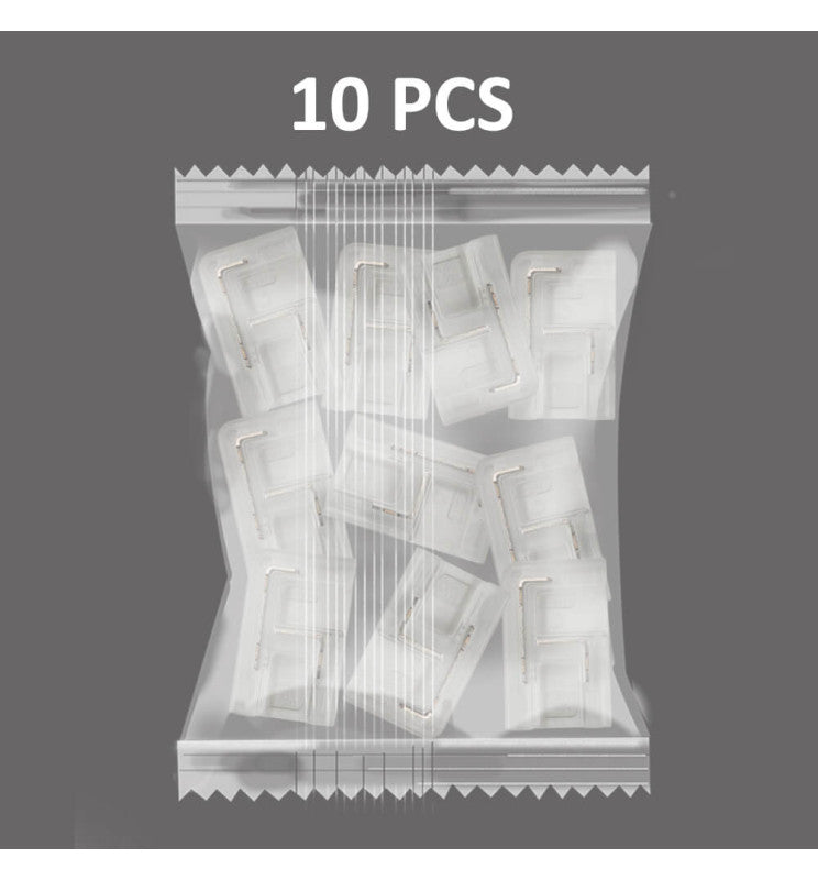 Transparent Union L Connector for COB + SMD LED Strips 8mm - 10mm IP20