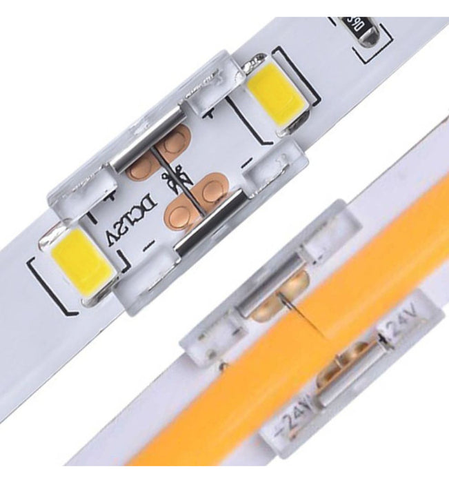 Transparent union connector for LED strips COB SMD 10mm IP20