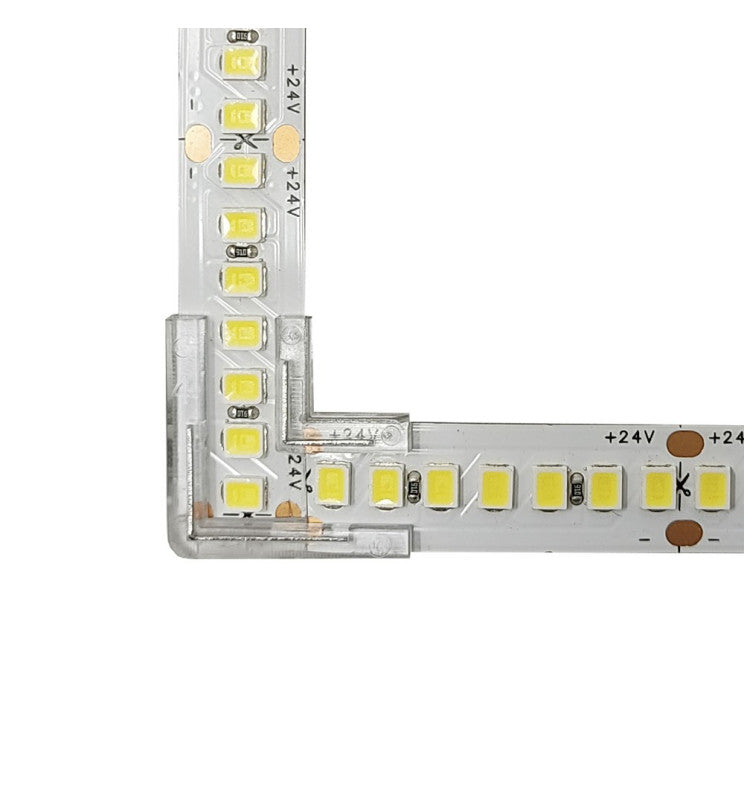 Transparent Union L-shaped Connector for LED Strips 10mm IP20 - LED Strip Connector