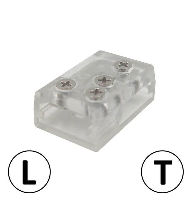 Transparent union L&T connector for LED strips COB SMD 10mm IP20