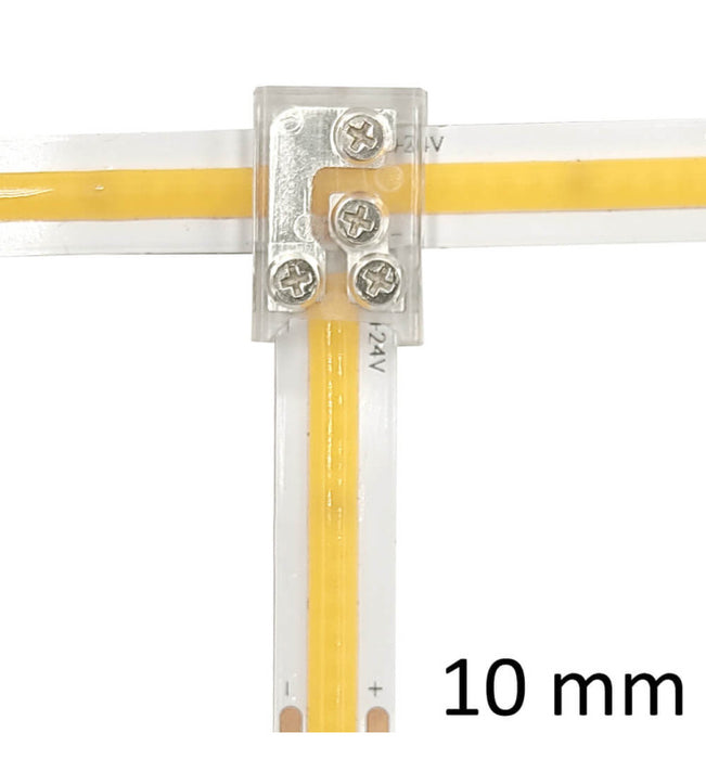 Transparent union L&T connector for LED strips COB SMD 10mm IP20