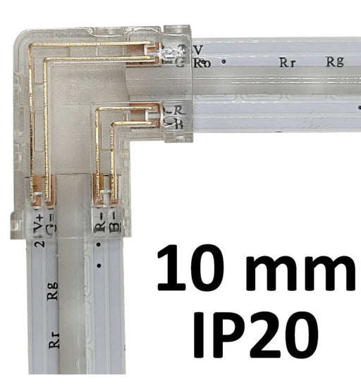 Union Connector L for COB LED Strips RGB 10mm IP20 - LED Strip Connector