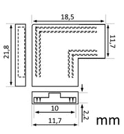 Union Connector L for COB LED Strips RGB 10mm IP20 - LED Strip Connector