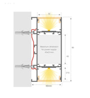 Dimmable OULU LED Wall Light in Black 0.44m 0.94m 1.44m 1.94m - LED Wall light