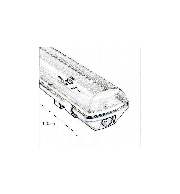 Waterproof Housing for Two LED Tubes 120cm IP65 - LED Batten