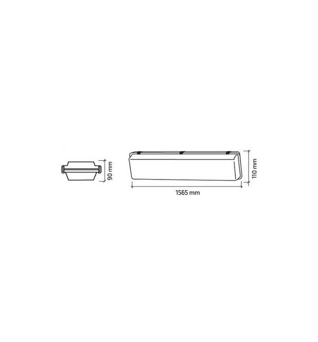 Waterproof Housing For Two LED Tubes IP65 150cm