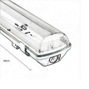Waterproof LED Tube Light Fitting for 2 LED Tubes 60cm - LED Tube Accessories