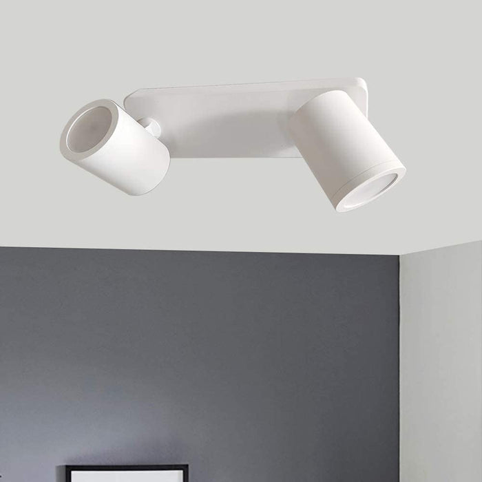 White Ceiling Lamp for 2x GU10 - LED ceiling lighting