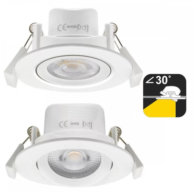 7W Recessed LED Downlight in White with OSRAM Chip 3 CCT - LED ceiling lighting