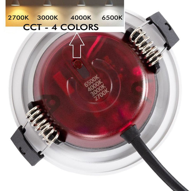 8W Dimmable Waterproof Concave LED Downlight 4 CCT - LED Spotlight