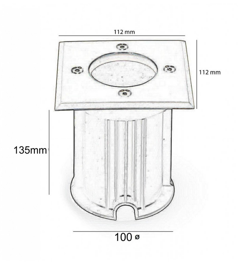 Outdoor Recessed Ground Light Housing for GU10 LED Bulbs - LED ground light
