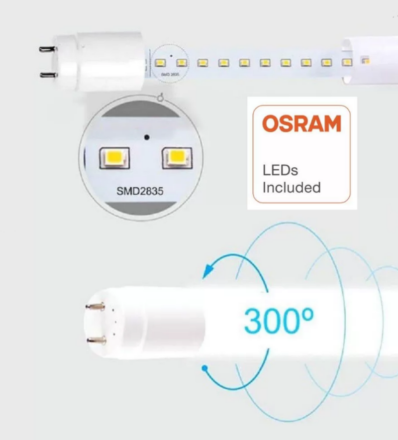 16W T8 LED Tube 120cm with OSRAM Chip 3000K - LED Tube